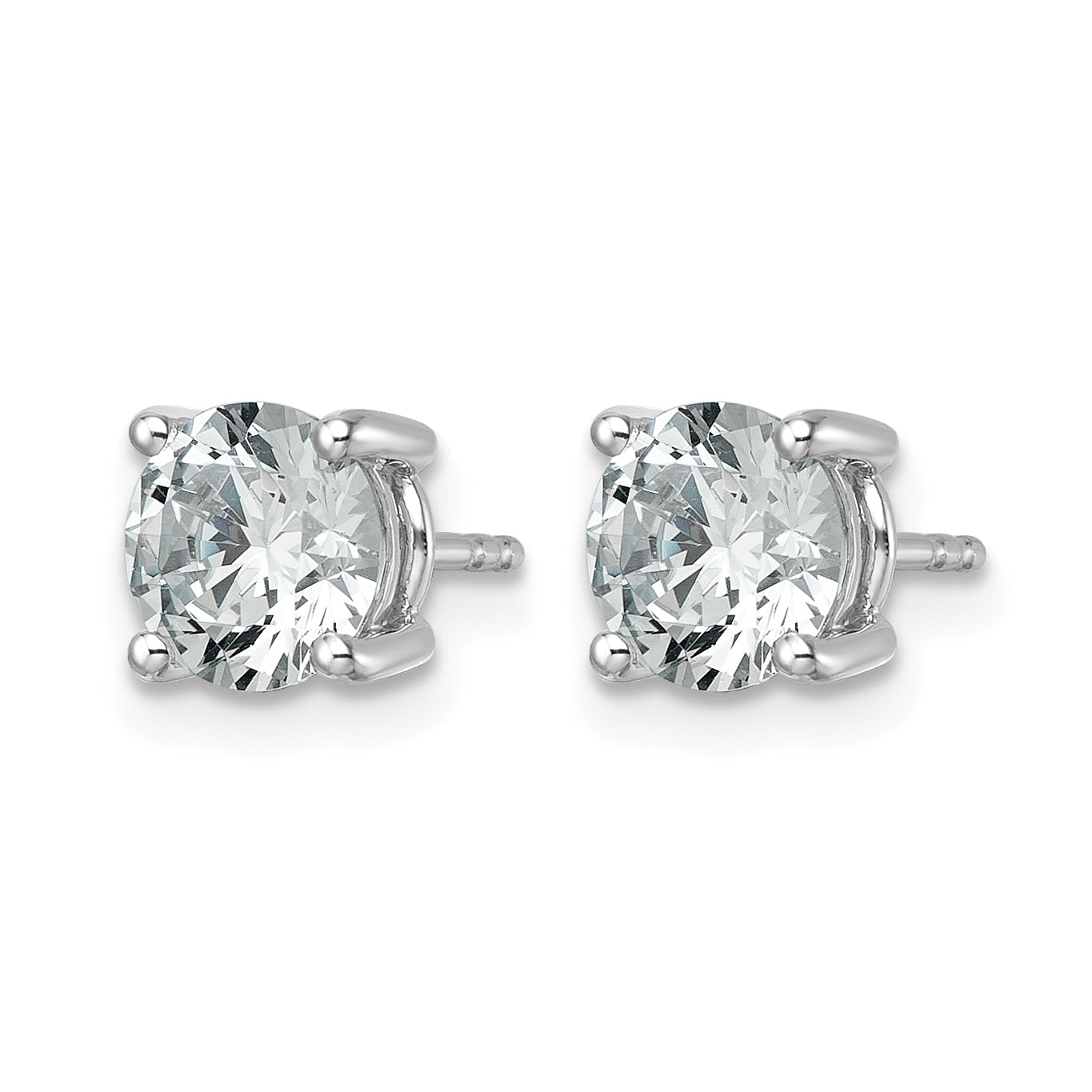 14K White Gold 2 1/2 ct Lab-Created Diamond VS/SI+ G+, 4-Prong Stud Earrings Secondary image