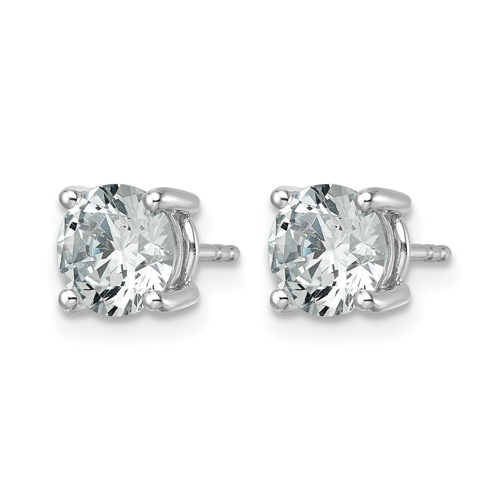 14K White Gold 2 1/2 ct Lab-Created Diamond VS/SI+ G+, 4-Prong Stud Earrings