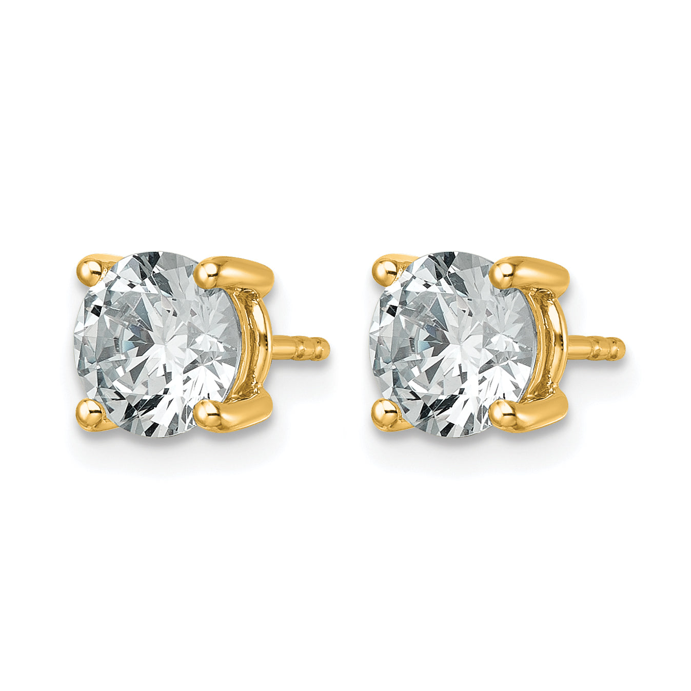 14K Yellow Gold 2 1/2 ct Certified Lab-Created Diamond VS/SI+ G+, 4-Prong Stud Earrings Secondary image
