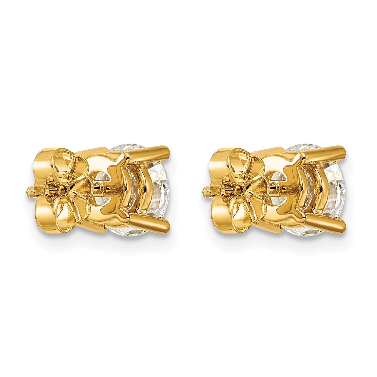 14K Yellow Gold 2 1/2 ct Certified Lab-Created Diamond VS/SI+ G+, 4-Prong Stud Earrings