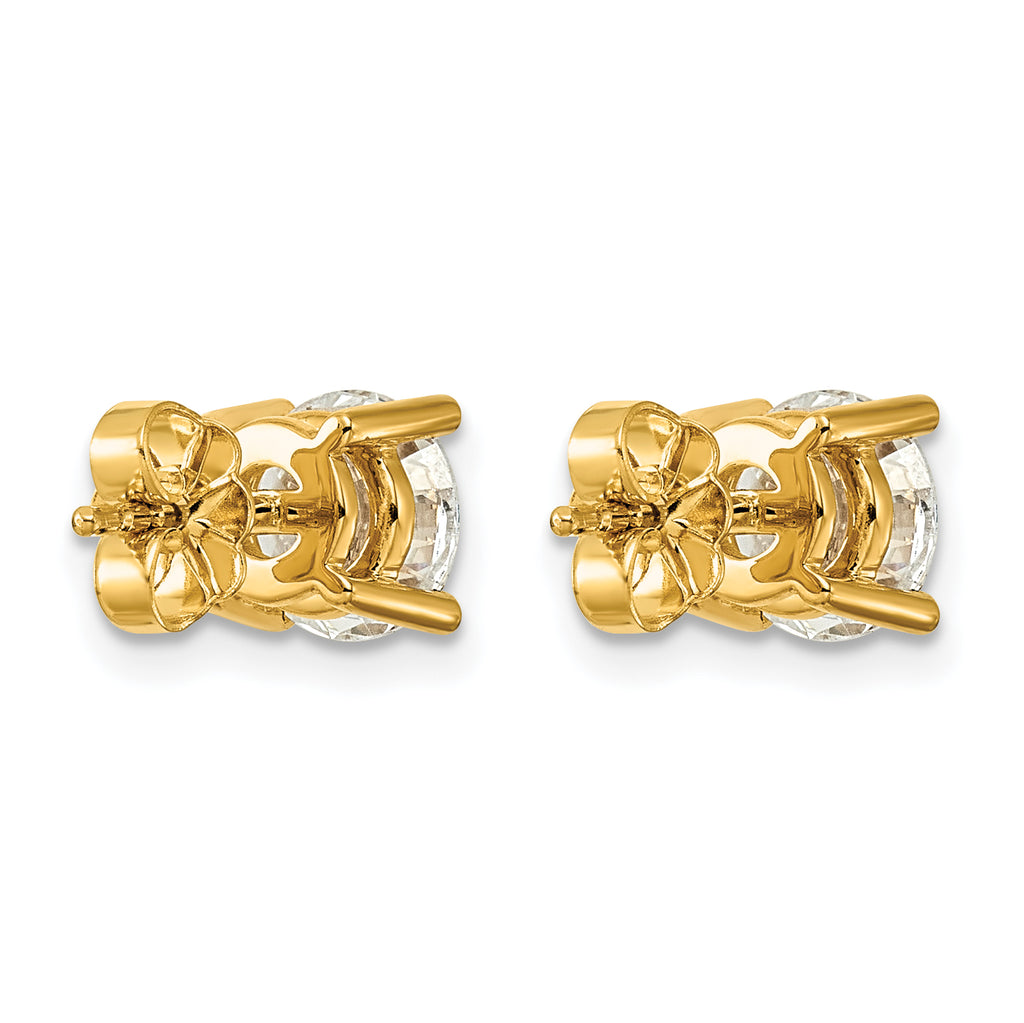 14K Yellow Gold 2 1/2 ct Lab-Created Diamond VS+ F+, 4-Prong Stud Earrings