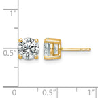14K Yellow Gold 2 1/2 ct Certified Lab-Created Diamond VS+ F+, 4-Prong Stud Earrings