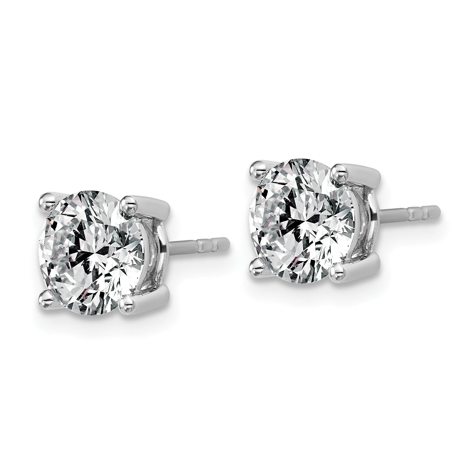 10K White Gold 3 ct Certified Lab-Created Diamond VS/SI+ G+, 4-Prong Stud Earrings