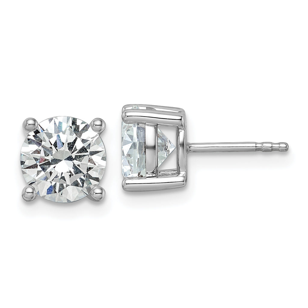 10K White Gold 3 ct Certified Lab-Created Diamond VS+ F+, 4-Prong Stud Earrings