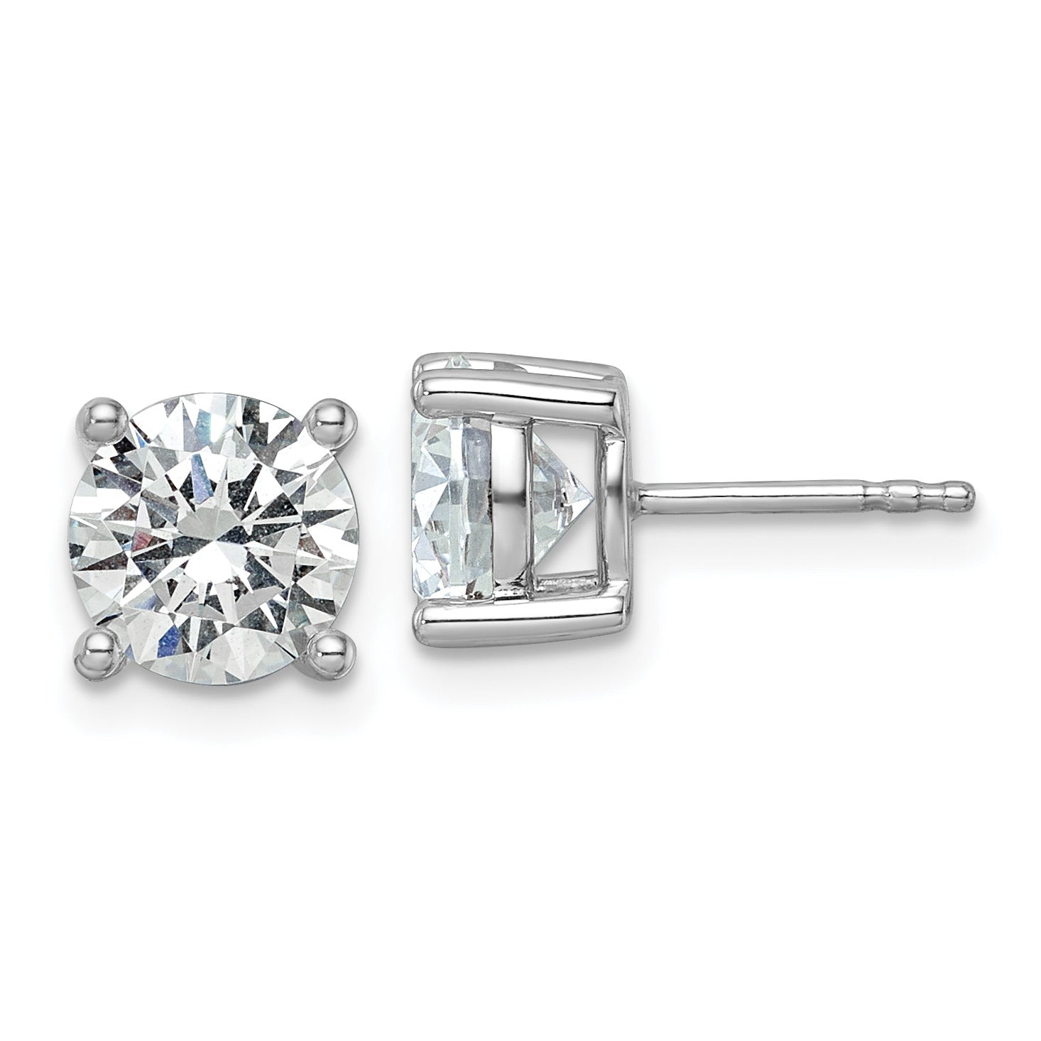 10K White Gold 3 ct Certified Lab-Created Diamond VS+ F+, 4-Prong Stud Earrings