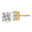 10K Yellow Gold 3 ct Certified Lab-Created Diamond VS+ F+, 4-Prong Stud Earrings