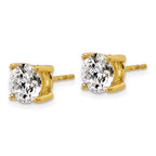 18K Yellow Gold 3 ct Certified Lab-Created Diamond VS+ F+, 4-Prong Stud Earrings