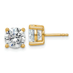 18K Yellow Gold 3 ct Certified Lab-Created Diamond VS+ F+, 4-Prong Stud Earrings