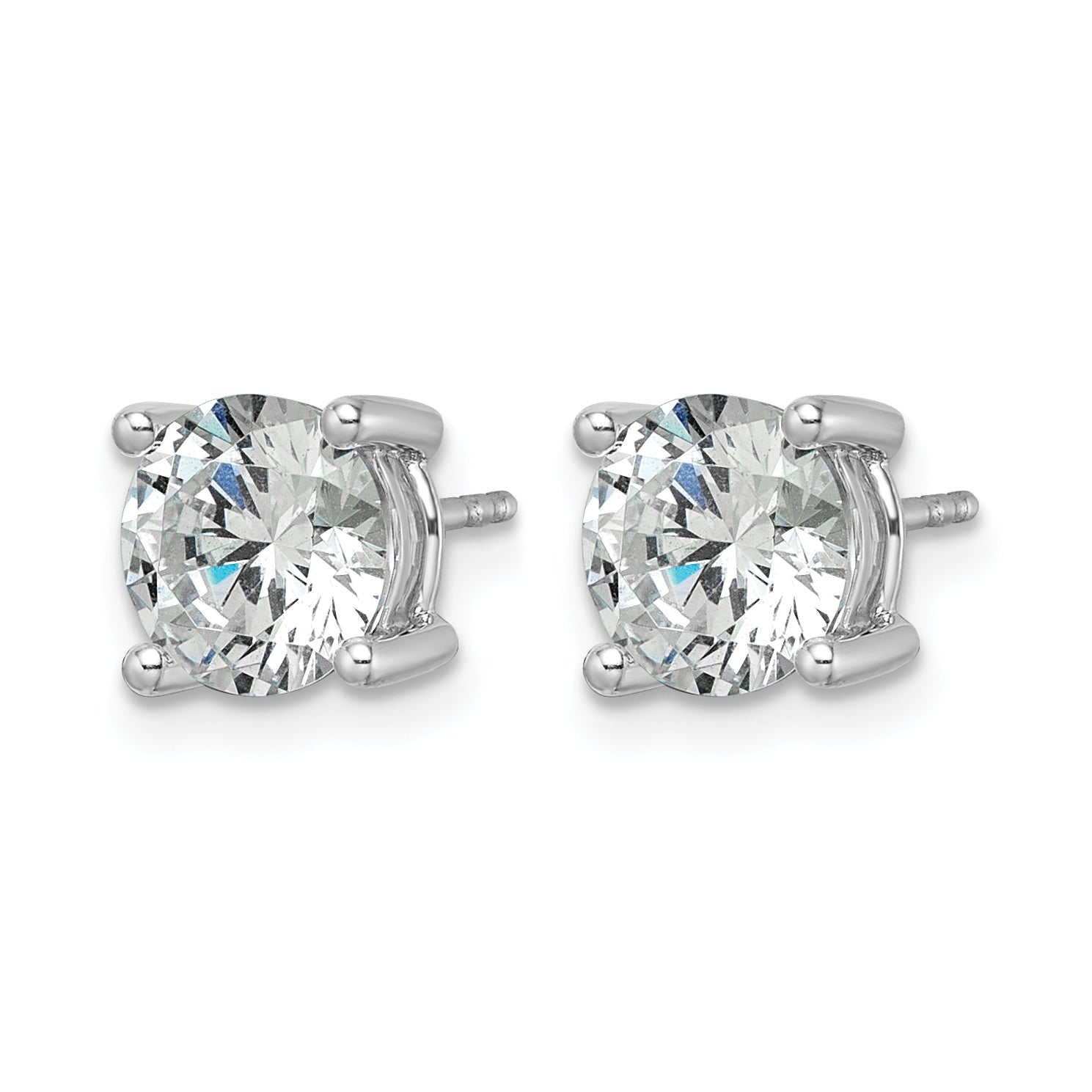 14K White Gold 3 ct Certified Lab-Created Diamond VS/SI+ G+, 4-Prong Stud Earrings Secondary image
