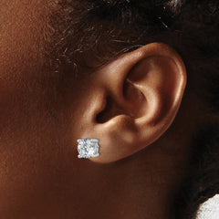 14k White Gold 3 carat Lab Grown Diamond VS+ F+ Round Complete Four Prong Heavyweight Stud Earrings