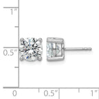 14K White Gold 3 ct Certified Lab-Created Diamond VS+ F+, 4-Prong Stud Earrings