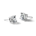 14K White Gold 3 ct Certified Lab-Created Diamond VS+ F+, 4-Prong Stud Earrings