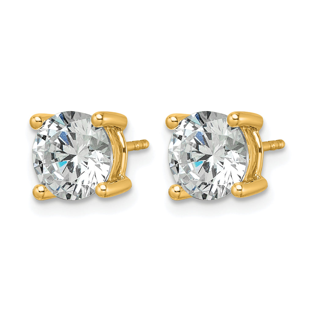 14K Yellow Gold 3 ct Lab-Created Diamond VS/SI+ G+, 4-Prong Stud Earrings