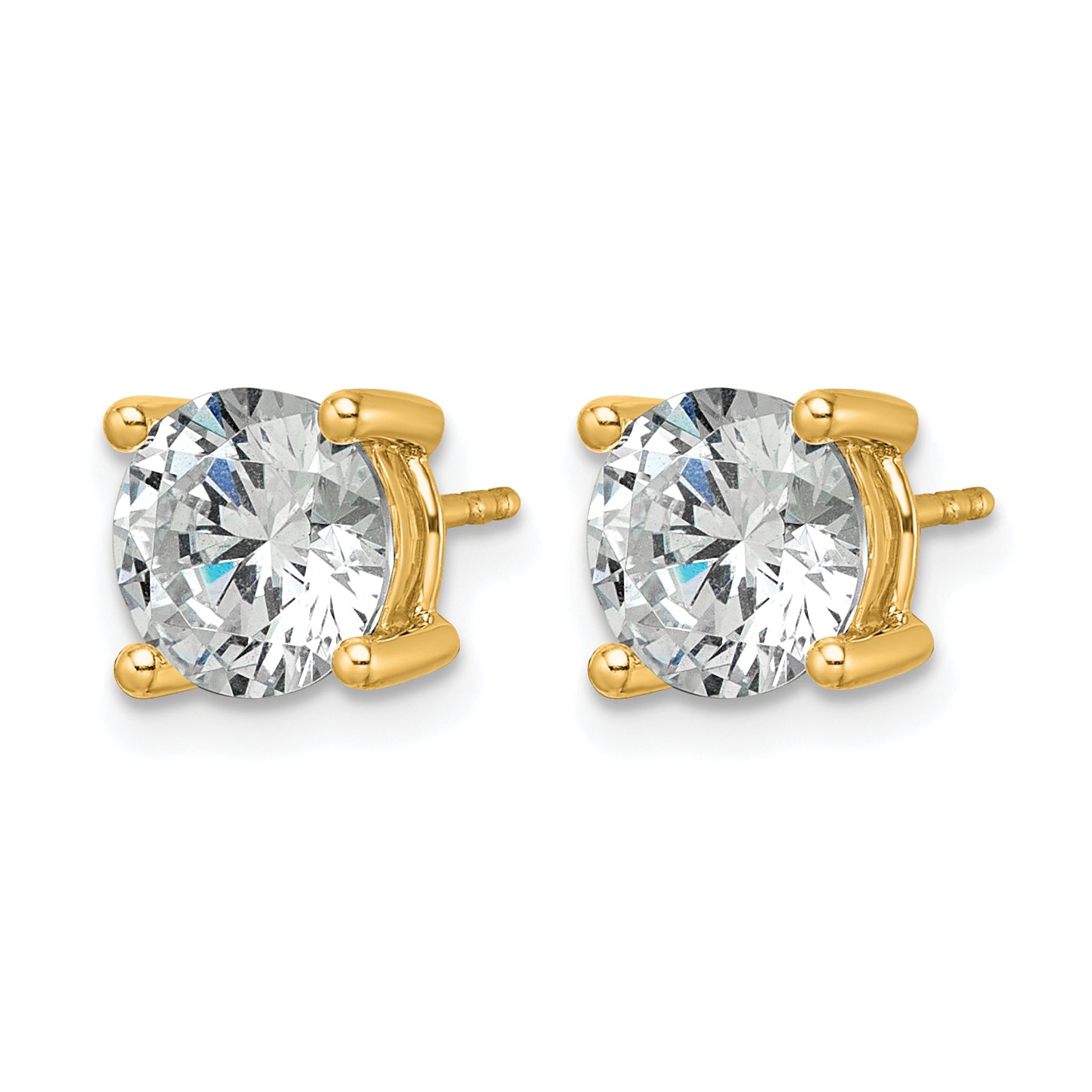 14K Yellow Gold 3 ct Lab-Created Diamond VS/SI+ G+, 4-Prong Stud Earrings