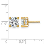 14K Yellow Gold 3 ct Lab-Created Diamond VS+ F+, 4-Prong Stud Earrings