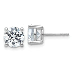 10K White Gold 4 ct Certified Lab-Created Diamond VS+ F+, 4-Prong Stud Earrings