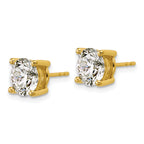 10K Yellow Gold 4 ct Certified Lab-Created Diamond VS+ F+, 4-Prong Stud Earrings