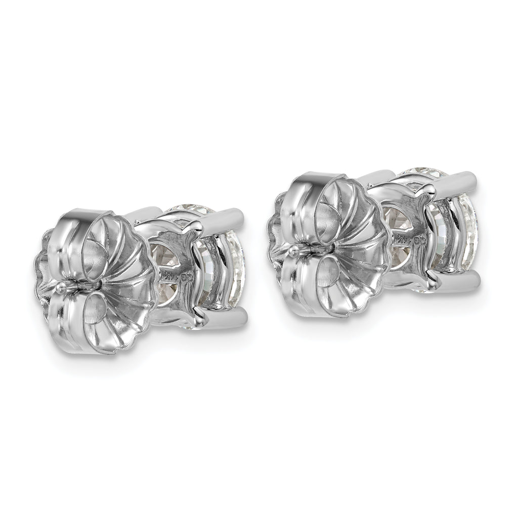 18K White Gold 4 ct Lab-Created Diamond VS+ F+, 4-Prong Stud Earrings