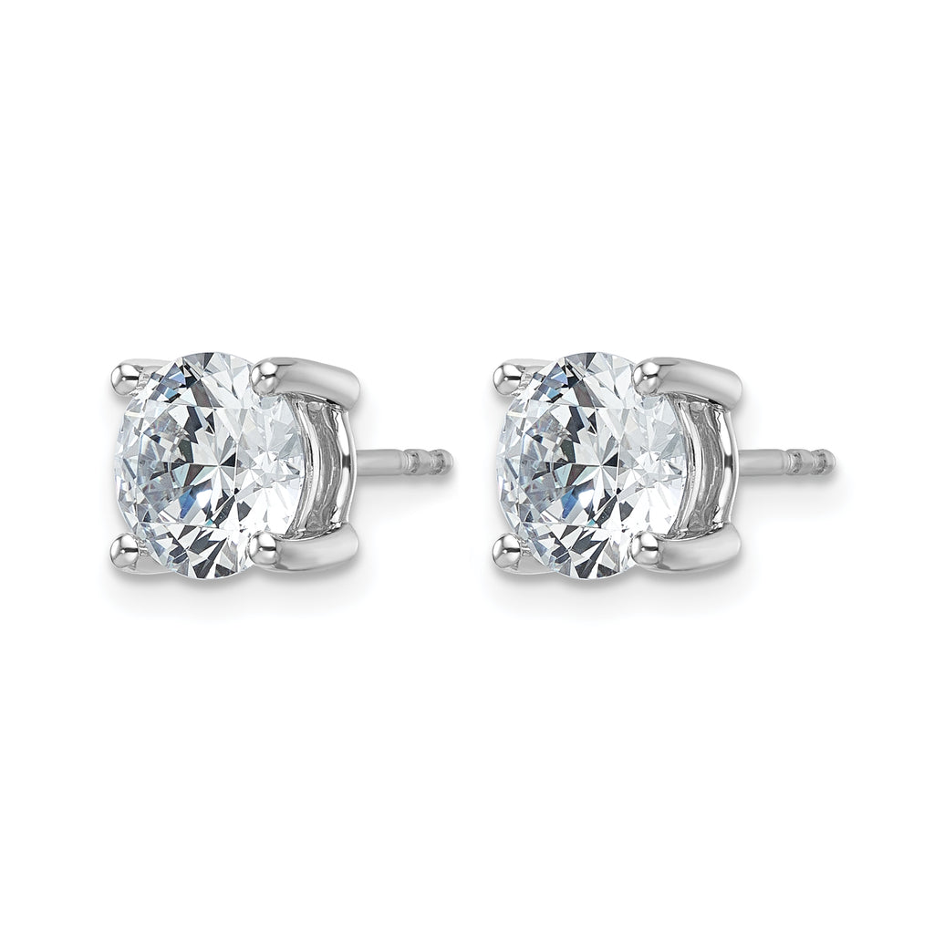 14K White Gold 4 ct Certified Lab-Created Diamond VS/SI+ G+, 4-Prong Stud Earrings
