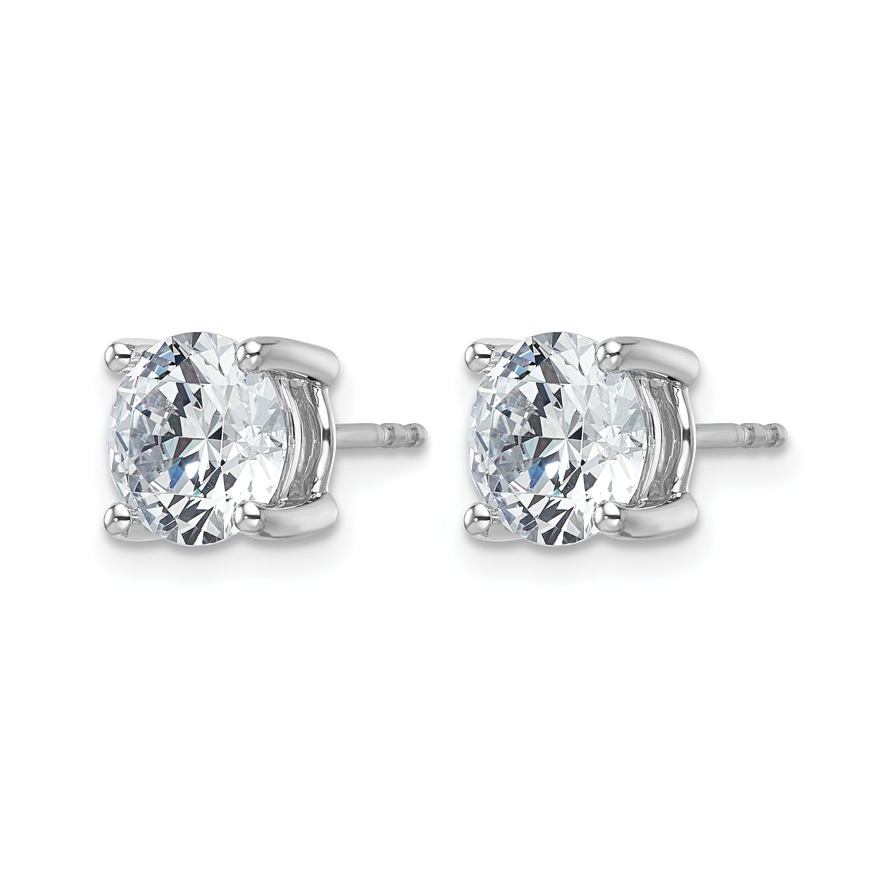 14K White Gold 4 ct Lab-Created Diamond VS/SI+ G+, 4-Prong Stud Earrings