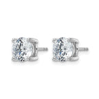 14K White Gold 4 ct Certified Lab-Created Diamond VS/SI+ G+, 4-Prong Stud Earrings