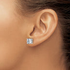 14K White Gold 4 ct Certified Lab-Created Diamond VS+ F+, 4-Prong Stud Earrings