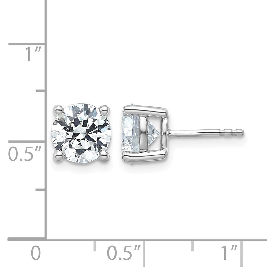 14K White Gold 4 ct Certified Lab-Created Diamond VS/SI+ G+, 4-Prong Stud Earrings