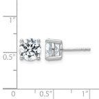 14K White Gold 4 ct Certified Lab-Created Diamond VS/SI+ G+, 4-Prong Stud Earrings