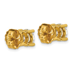 14k 4 carat Lab Grown Diamond VS/SI+ G+ Round Complete Four Prong Heavyweight Stud Earrings