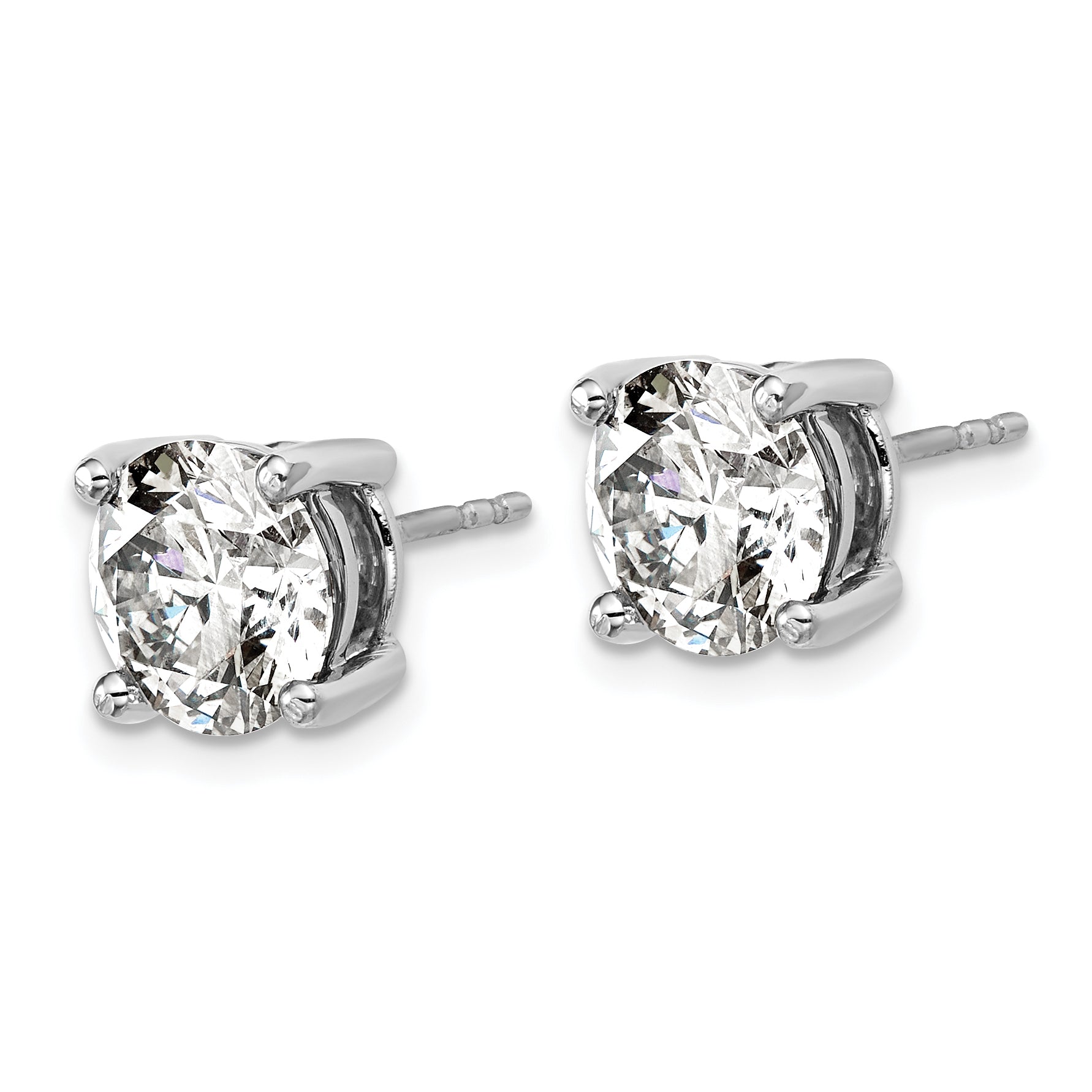 10K White Gold 5 ct Certified Lab-Created Diamond VS/SI+ G+, 4-Prong Stud Earrings