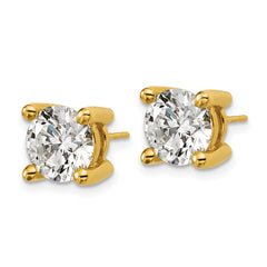 10k 5 carat Certified Lab Grown Diamond VS+ F+ Round Complete Four Prong Stud Earrings