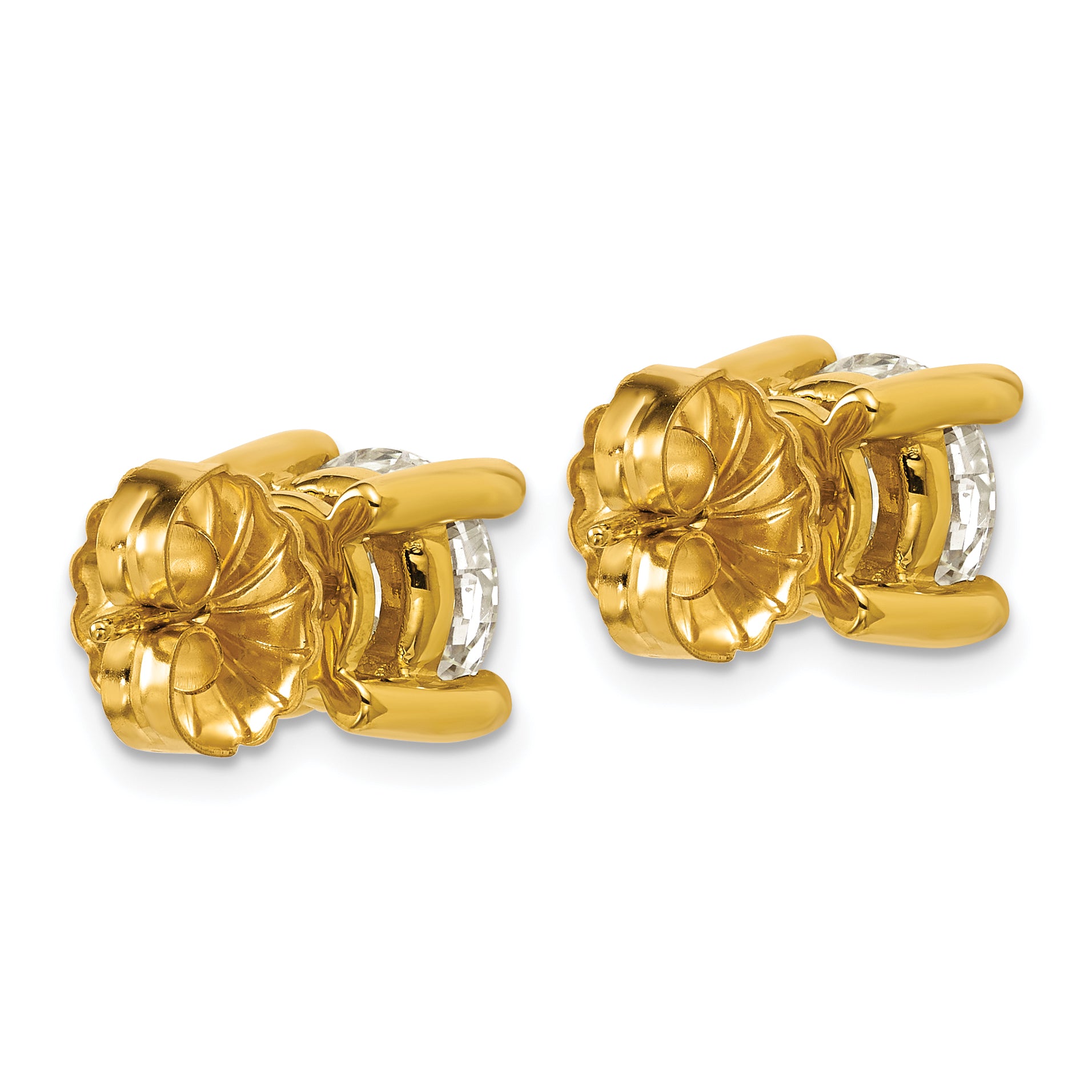 10K Yellow Gold 5 ct Certified Lab-Created Diamond VS/SI+ G+, 4-Prong Stud Earrings