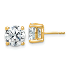 10k 5 carat Certified Lab Grown Diamond VS+ F+ Round Complete Four Prong Stud Earrings