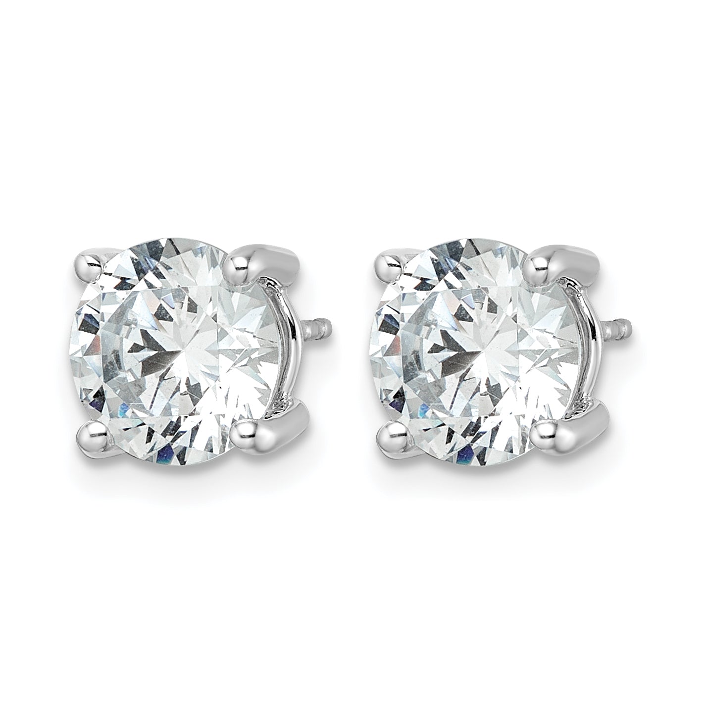 14K White Gold 5 ct Certified Lab-Created Diamond VS+ F+, 4-Prong Stud Earrings