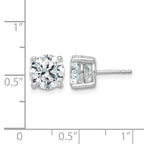 14K White Gold 5 ct Certified Lab-Created Diamond VS+ F+, 4-Prong Stud Earrings