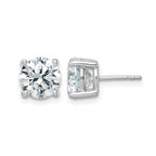 14K White Gold 5 ct Certified Lab-Created Diamond VS+ F+, 4-Prong Stud Earrings