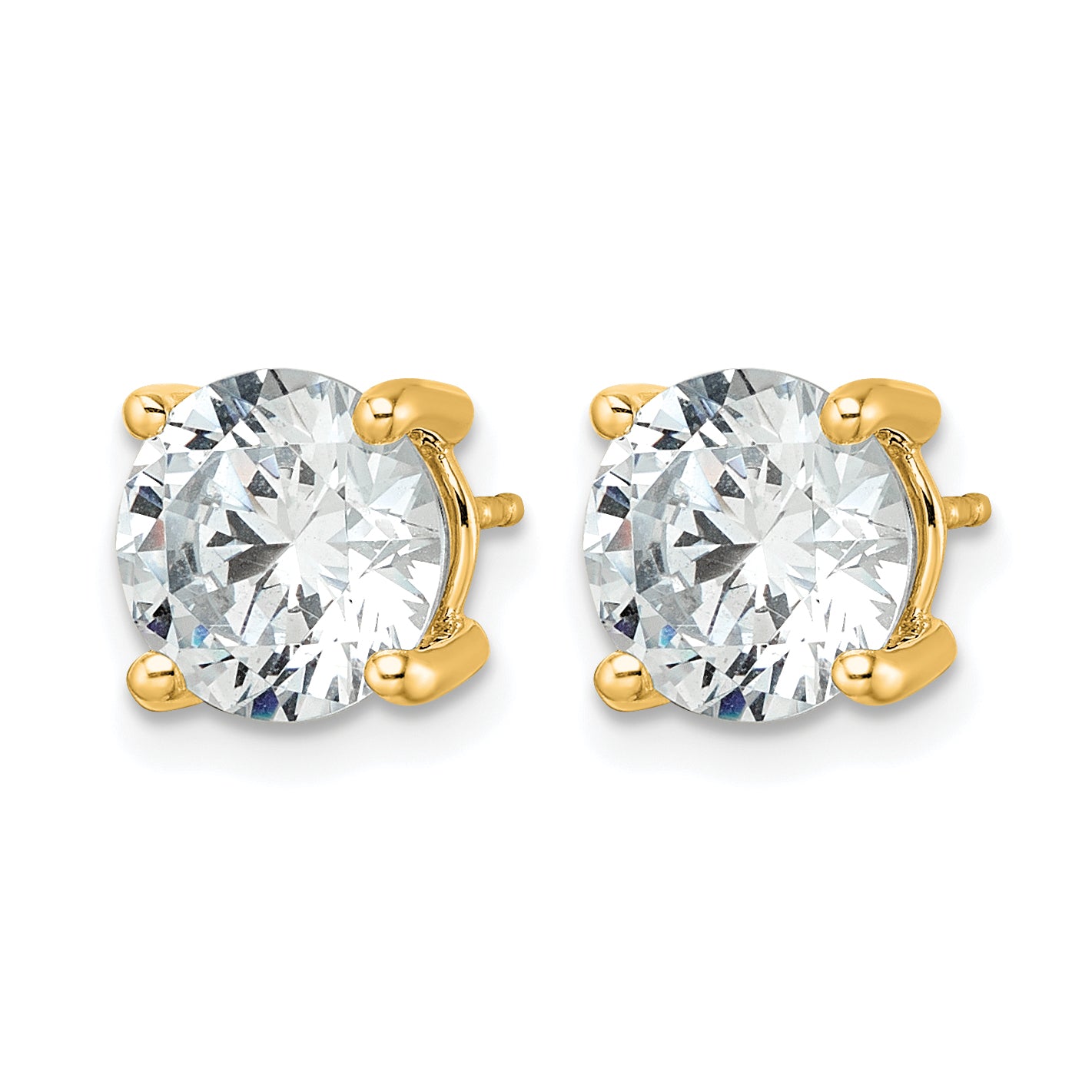 14K Yellow Gold 5 ct Certified Lab-Created Diamond VS+ F+, 4-Prong Stud Earrings Secondary image