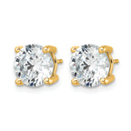 14K Yellow Gold 5 ct Lab-Created Diamond VS/SI+ G+, 4-Prong Stud Earrings