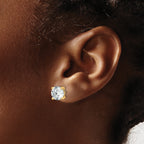 14K Yellow Gold 5 ct Lab-Created Diamond VS+ F+, 4-Prong Stud Earrings
