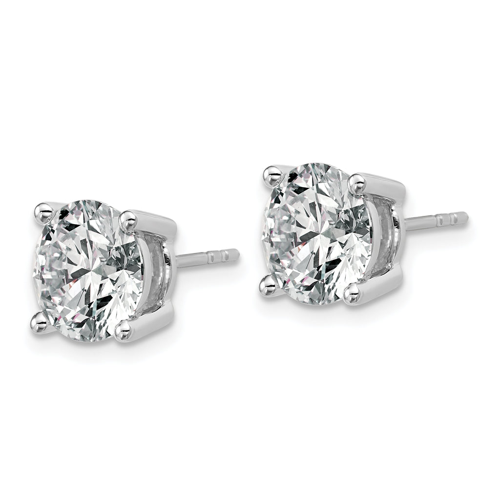 18K White Gold 6 ct Certified Lab-Created Diamond VS+ F+, 4-Prong Stud Earrings