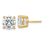 18K Yellow Gold 6 ct Lab-Created Diamond VS+ F+, 4-Prong Stud Earrings