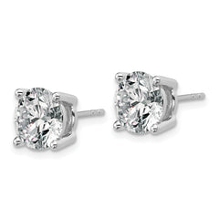 Platinum 6 carat Lab Grown Diamond VS+ F+ Round Complete Four Prong Stud Earrings
