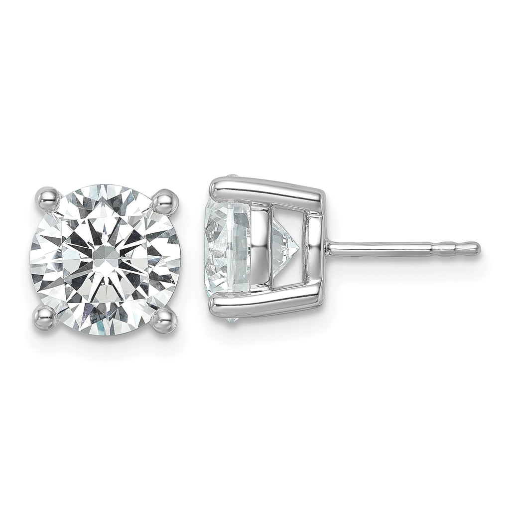 Platinum 6 ct Certified Lab-Created Diamond VS+ F+, 4-Prong Stud Earrings