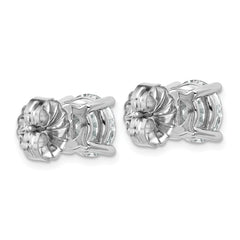 14k White Gold 6 carat Lab Grown Diamond VS+ F+ Round Complete Four Prong Heavyweight Stud Earrings