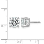 14k White Gold 6 carat Lab Grown Diamond VS+ F+ Round Complete Four Prong Heavyweight Stud Earrings