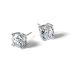 14K White Gold 6 ct Certified Lab-Created Diamond VS/SI+ G+, 4-Prong Stud Earrings