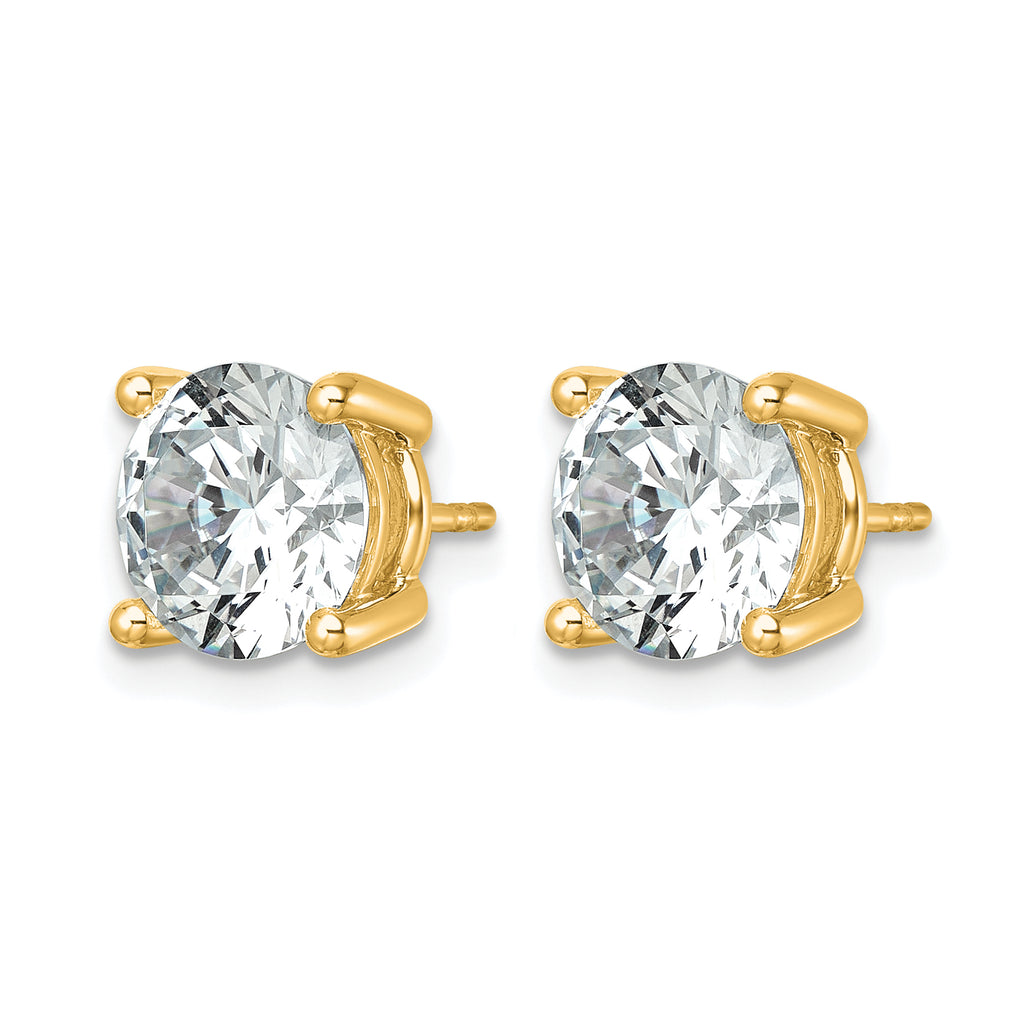 14K Yellow Gold 6 ct Lab-Created Diamond VS/SI+ G+, 4-Prong Stud Earrings