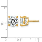14K Yellow Gold 6 ct Lab-Created Diamond VS/SI+ G+, 4-Prong Stud Earrings