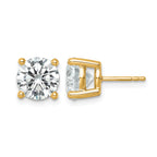 14K Yellow Gold 6 ct Certified Lab-Created Diamond VS+ F+, 4-Prong Stud Earrings