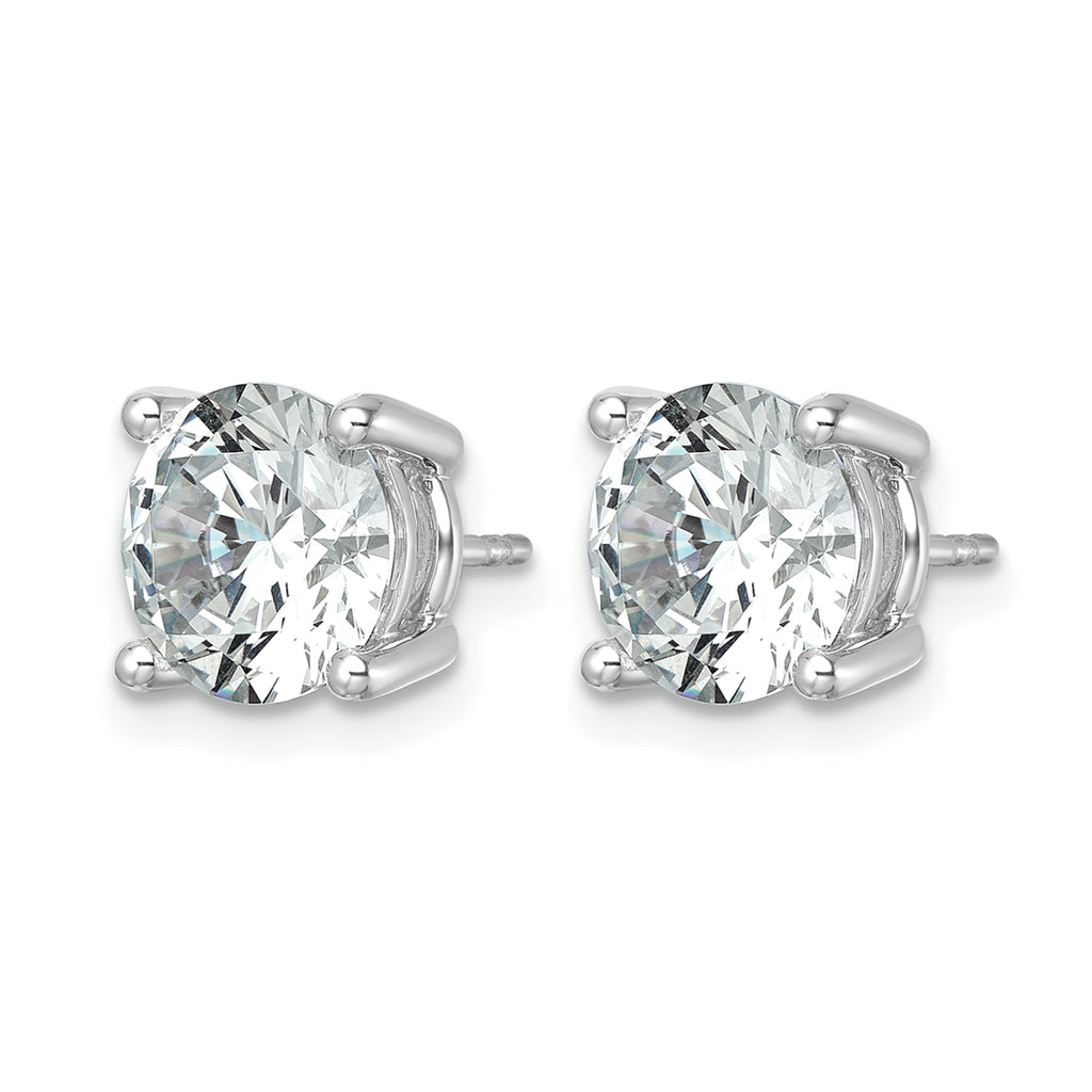 14K White Gold 7 ct Certified Lab-Created Diamond VS/SI+ G+, 4-Prong Stud Earrings